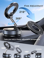 Upgraded 360° Nano Gel Vacuum Magnetic Phone Holder, Car Phone Holder for Magsafe[108+LBS Strongest Suction & 3000gf Strongest Magnetic], Car Phone Mount for Car/for iPhone 17 Pro Max White
