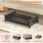 Under Bed Storage with Wheels,Under Bed Storage Containers with Clear Lids, Under-Bed Organizers for Clothes, Shoes – Durable