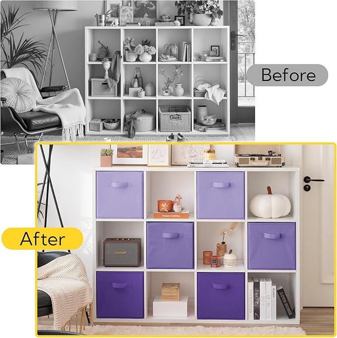 Cupic Cupid 13 Inch Storage Cube, Fabric Cube Storage Bin with Handles, Storage Cube Organizer for Clothes and Toys, Collapsi