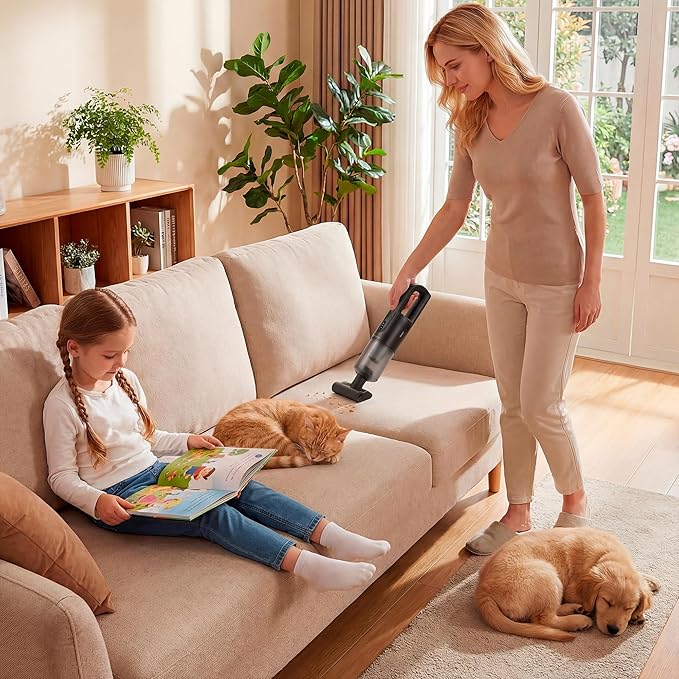 Handheld Vacuum Cordless, 5-in-1 Car Vacuum Portable Cordless 30 Mins Rapid Rechargeable Hand Vacuum Brushless Motor 19000Pa 