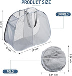 Seiritex Mesh Popup Laundry Hamper 2 Compartment, Collapsible Laundry Sorter Basket Foldable Hamper for Clothes, College Dorm