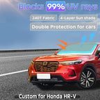 Sun Shade Sunshade for Honda HR-V 2026 2025 2024 2023 HRV Windshield Cover, 4-Layers Sun Shield 250T Silver Coating Sun Visor Foldable Window Shade Blocks UV Rays Car Accessories