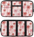Pink Palm Tree Car Sun Visor Organizer with Multi-Pocket Car Sun Visor Storage Bag Easy to Store Keep Tidy Universal for SUV Truck Van
