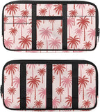 Pink Palm Tree Car Sun Visor Organizer with Multi-Pocket Car Sun Visor Storage Bag Easy to Store Keep Tidy Universal for SUV Truck Van
