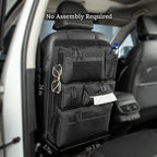 6 Pack Tactical Molle Car Seat Back Organizer - Tactical Vehicle Panel Organizer with 5 Detachable Molle Pouch,US Flag Patch