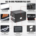 6200°F Upgraded Fireproof Document Box with 10-Layer Heat Decay Structure for Letter Legal Folders Home Office and Business T