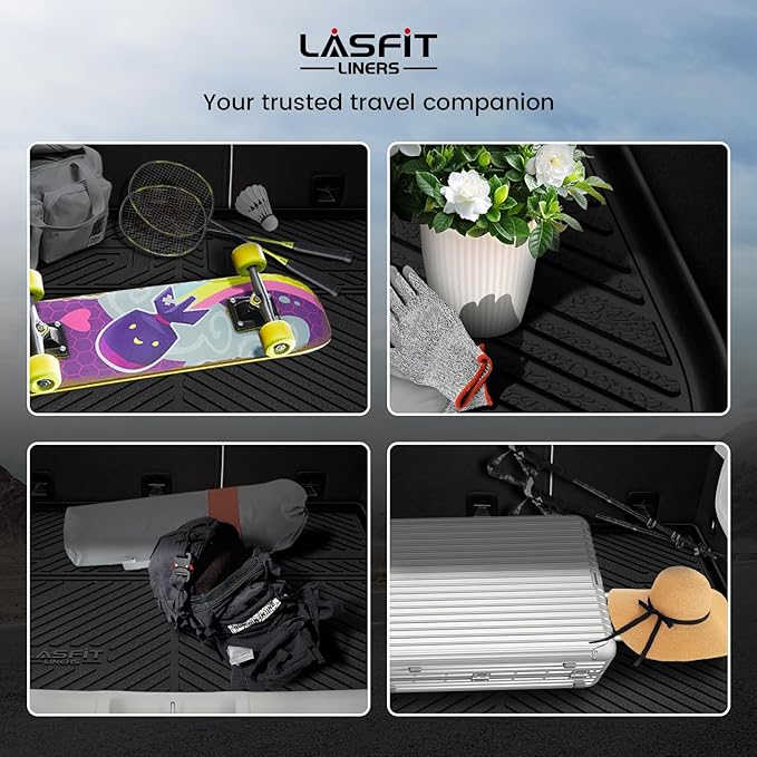 LASFIT Cargo Mat for Jeep Cherokee 2014-2018 All Weather TPE Custom Fit Rear Backrest Mat Trunk Seatback Cargo Liner, Black