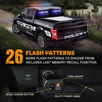 XRIDONSEN 2 in 1 Blue White Emergency Traffic Advisor Light Bar 144 LED Warning Safety Strobe Interior Front Rear Dash Windshield Lights for Firefighter Police Ambulance Vehicles Trucks (2x17.7 inch)