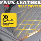 LINGVIDO Car Seat Covers for Front Seats (2 Seats) - Premium Perforated Nappa Leather,Waterproof Shield, Omni-Adapt Fit for S