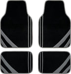 CAR PASS Carpet Car Floor Mats, Edge Leather Waterproof Car Mats with Double Stitch Line and Anti-Slip Backing Design, Fit 95