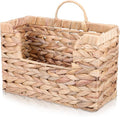 WLLHYF Woven Hanging Magazine Holder Water Hyacinth Storage Basket Wall Mounted Wicker Organizer Boho Modern Farmhouse Book R