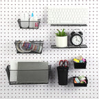 Sieral 30 Pcs Pegboard Organizer Accessories Kit Includes Peg Board Shelving Storage Basket Organizer Bins Hooks Loops Cup wi