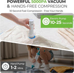 Vacuum Storage Bags for Travel - 9 Pack Compression Packing with Wireless Electric Pump for Luggage Vacuum Seal Bags for Clot