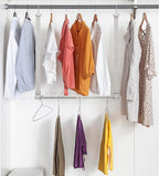 STORAGE MANIAC Hanging Closet Rod, Adjustable Width and Height Closet Hanging Organizer, Space-Saving Clothes Hanging Bar, Cl