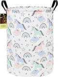 HUNRUNG Laundry Hamper,Large Canvas Fabric Lightweight Storage Basket Toy Organizer Dirty Clothes Collapsible Waterproof for 
