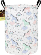 HUNRUNG Laundry Hamper,Large Canvas Fabric Lightweight Storage Basket Toy Organizer Dirty Clothes Collapsible Waterproof for 