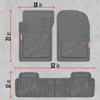 Motor Trend FlexTough™ Heavy Duty Gray Rubber Car Floor Mats All Weather & Cargo Liner for SUV Full Set - Universal Trim to Fit Automotive Floor Mat & Trunk Mats for Cars Interior Accessories
