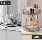 shuang qing Rotating Makeup Organizer for Vanity, High-Capacity Skincare Clear Make Up Storage Perfume Organizers Cosmetic Dr