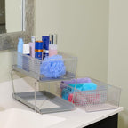 madesmart 2 Tier Organizer, Under Cabinet Storage with Pull Out Sliding Drawers, for Cleaning Supplies, Undersink, Sponges, B