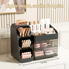 Large Capacity Makeup Organizer Countertop with Makeup Brush Holder for Vanity, Thickened Material, Bathroom Countertop Organ