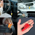 8 Pcs Car Window Breaker Tool Keychain,3 in 1 Glass Breaker and Seatbelt Cutter & Survival Whistle, Emergency Keychain Car Es