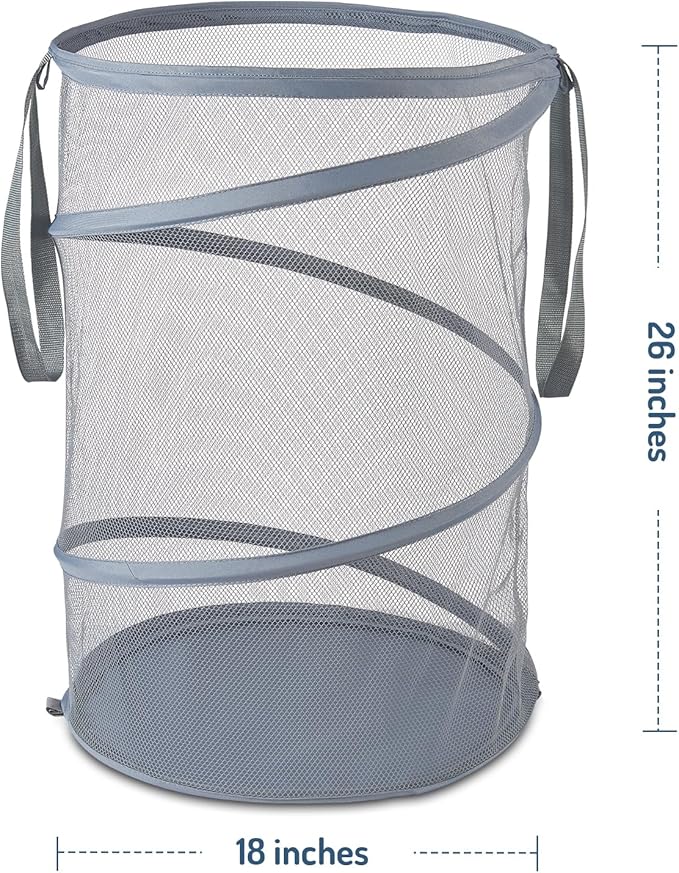 Seiritex Mesh Popup Laundry Hamper 115L Collapsible Laundry Basket Extra Large Capacity Foldable Clothing Storage Basket with