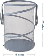 Seiritex Mesh Popup Laundry Hamper 115L Collapsible Laundry Basket Extra Large Capacity Foldable Clothing Storage Basket with