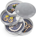 CONBOLA Travel Jewelry Case Box, Small Jewelry Organizer Earring Holder for Women, 5-Layer Rotating Jewelry Storage Tray with