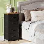 Somdot Dresser for Bedroom with 4 Drawers, Storage Organizer Chest of Drawers with Removable Fabric Bins for Closet Bedside L