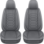 Leather Car Seat Covers Front Set, Waterproof Faux Leather Seat Covers for Cars, Non-Slip Car Interior Covers Universal Fit f