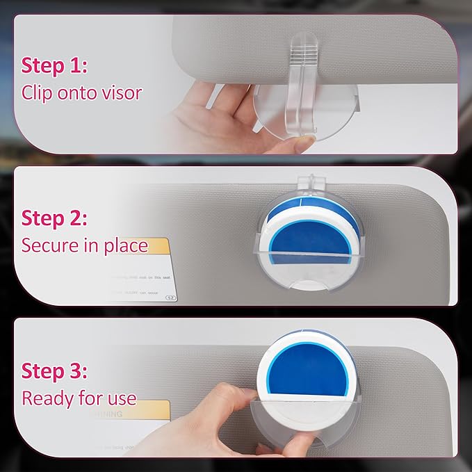 LUVCOSY 2 Packs Holster Clip Car Visor Clips for Zyn | Alpha Pouch Tins | Zyn Car Visor Holder Clip | Belt/Car Sun Visor Accessory | Clip-On for Easy Access | Gift for Father's Day | Clear