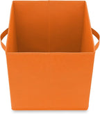 Casafield Set of 6 Collapsible Fabric Cube Storage Bins, Orange - 11" Foldable Cloth Baskets for Shelves, Cubby Organizers & 