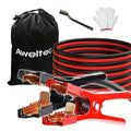Heavy Duty Jumper Cables,All Copper 6 Gauge 20 Feet Booster Battery Cable,Automotive Wires with Alligator Clips,Carrying Bag,Safety Gloves and Iron Brush for Cars Truck