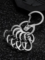 KeyUnity Stainless Steel Carabiner Mini Clips, Key Holder Organizer Keychain for Keys, Flashlight, Folding Knife & Whistles