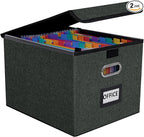 File Organizer Box with 25-Pocket Accordion Folder, File Folder & Protective Lid - Document Storage for Home, Office, School,