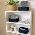 NaturalCozy 11.8"x8"x4.5” Rectangle Storage Baskets for Shelves 3 Pack | Cotton Rope Woven Small Baskets for Organizing | Sma