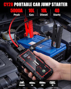 Jump Starter, 5000A Car Battery Jumper Starter Portable, Jump Box Battery Booster with 3 Modes Flashlight, Jumper Cables