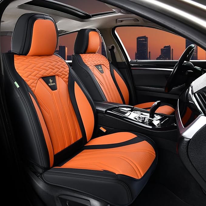 FLORICH Leather Seat Covers, Car Seat Covers Full Set, Car Seat Protectors 5 Seats, Automotive Seat Covers Driver Seat Covers