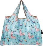 allydrew Large Foldable Tote Nylon Reusable Grocery Bags, 5 Pack