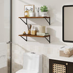 Deep Floating Shelves,24" Wx10 D Floating Shelf for Wall Set of 2,Hanging Storage Shelf with Metal Brackets,Wide Display Wall