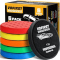 6 Pcs 7.5 Inch Buffing Pads, Polishing Pad for 7 Inch 180mm Backing Plate Compound Buffing Sponge Pads Cutting Polishing Pad Kit for Car Buffer Boat Polisher Compounding, Polishing & Waxing