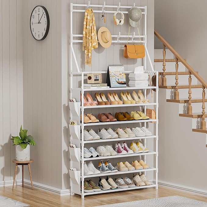 OYREL Shoe Rack 7 Tier Sturdy Shoe Racks for Closet Shoes Organizer for 28-35 Pairs Large Capacity Shoe Storage Rack with Mul