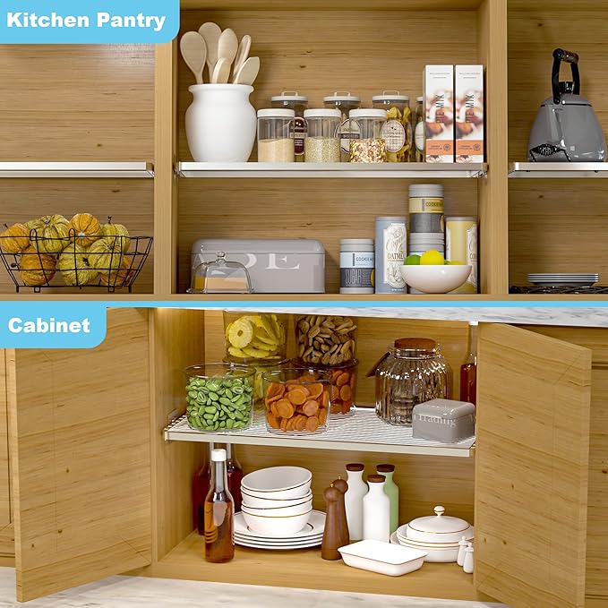 Adjustable Closet Shelve Divider,Rod Expandable Metal Hanging Shelf Closet Separator for Closet,Cabinet,Wardrobe,Cupboard Bat