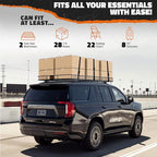 Mockins 90"x50"x6" XXL Heavy Duty Roof Rack Cargo Carrier for Top of Vehicle Storage | 250 Lbs. Cap Steel Car Roof Basket Set w/Straps | All-Weather Rooftop Cargo Carrier for SUV, RV & Large Vehicles