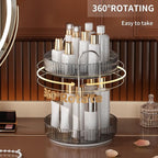 YCIA&DONE 360 Rotating Makeup Organizer and Storage for Vanity Countertop 2 Tiers, High Capacity Cosmetic Skincare Perfume Or