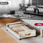 Yecaye Under Bed Storage with Wheels, 2 Pack Under Bed Storage Containers, 60L Underbed Shoe Storage with Clear Window & Labe