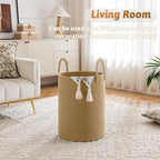 Artfeel Laundry Basket,Woven Cotton Rope Laundry Hamper,80L for Decorative Storage of Dirty Clothes,Toys and Blankets in Bath