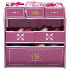 Delta Children Princess Crown Design & Store 6 Bin Toy Storage Organizer - Greenguard Gold Certified, White/Pink