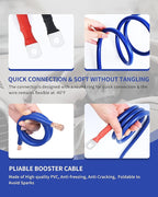 SAFEMATE 00 Gauge 30 FT Heavy Duty Jumper Cables - 1500Amp Booster Jumper Cable for Car, SUV and Trucks Battery - Quick Connect, Blue