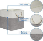 Temary Fabric Storage Baskets for Organizing, Grey Basket for Shelves, Collapsible Baskets with Handles for Shelves, Home, Cl